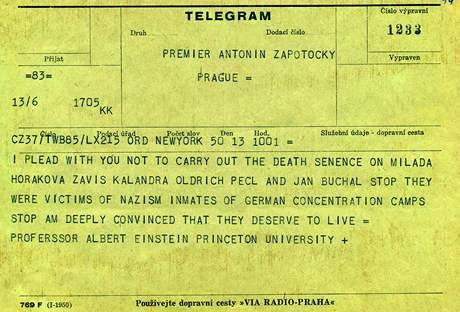 Einstein za Miladu Horákovou
