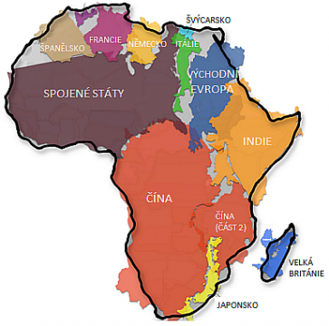 skutečná velikost Afriky